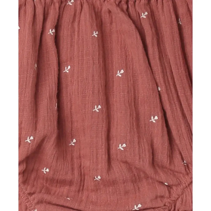Sweetlime By AS Peter Pan Collar Cotton Dress &amp; Bloomer Co-ord Set - Brown