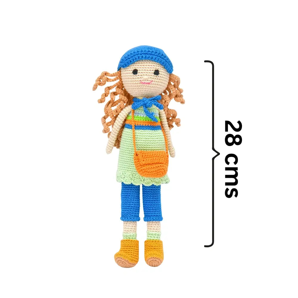 Happy Threads Nora Crochet Doll | Handmade Artisanal Toy | Whimsical, Eco-Friendly Gift for Kids &amp; Collectors