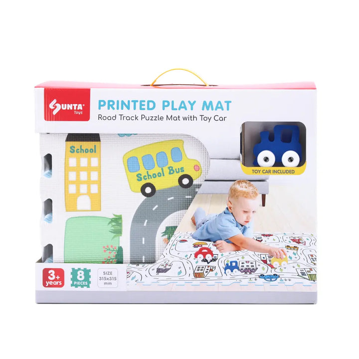 Sunta Playmats (Ht Printed Puzzle Mat - Road Track)- 8Pcs (Tile Size: 12.5"X12.5"X10mm)