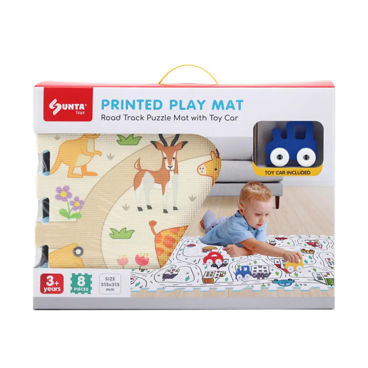 Sunta Playmats - Ht Printed Safari Track Puzzle W/Foam Toy Car