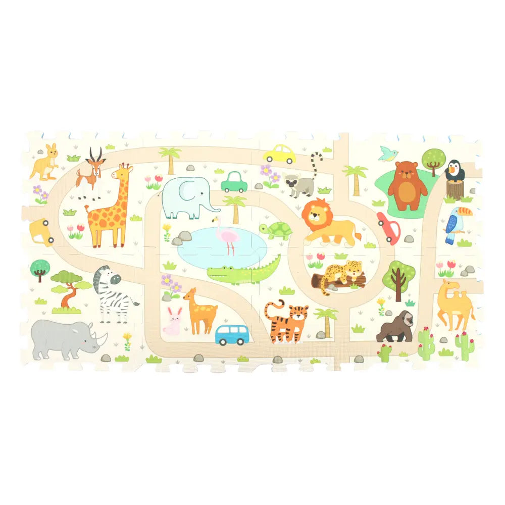 Sunta Playmats - Ht Printed Safari Track Puzzle W/Foam Toy Car