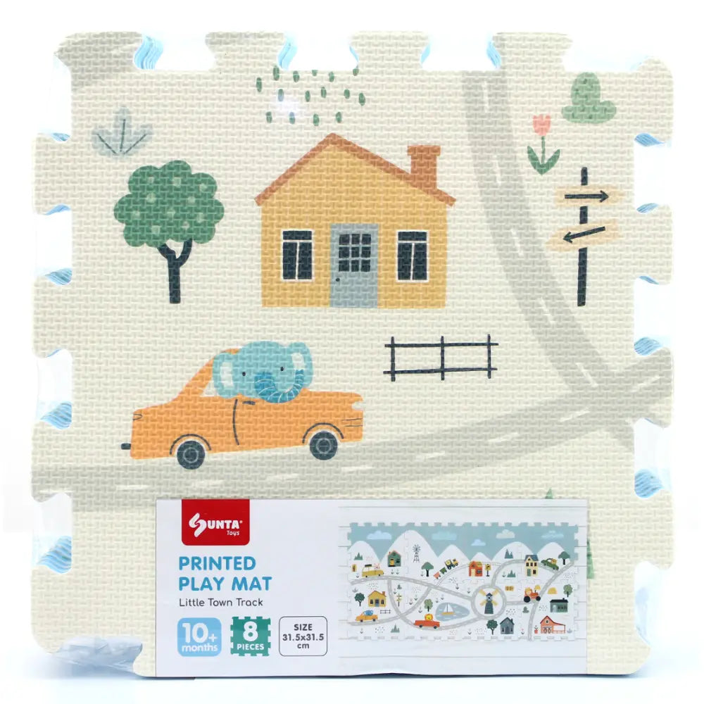 Sunta Playmats - Ht Printed Little Town Track Puzzle W/Foam Toy Car