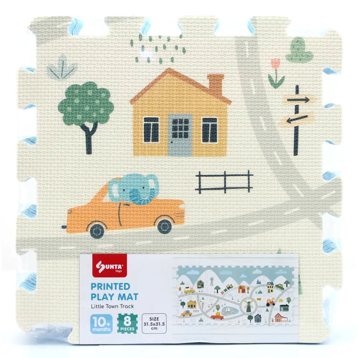 Sunta Playmats - Ht Printed Little Town Track Puzzle W/Foam Toy Car