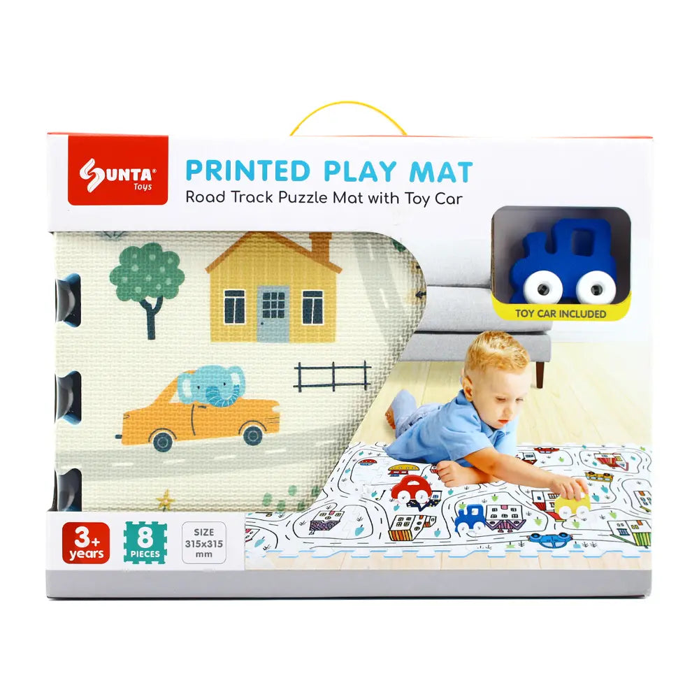 Sunta Playmats - Ht Printed Little Town Track Puzzle W/Foam Toy Car