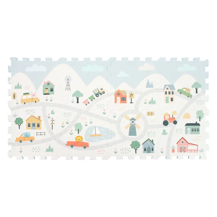 Sunta Playmats - Ht Printed Little Town Track Puzzle W/Foam Toy Car