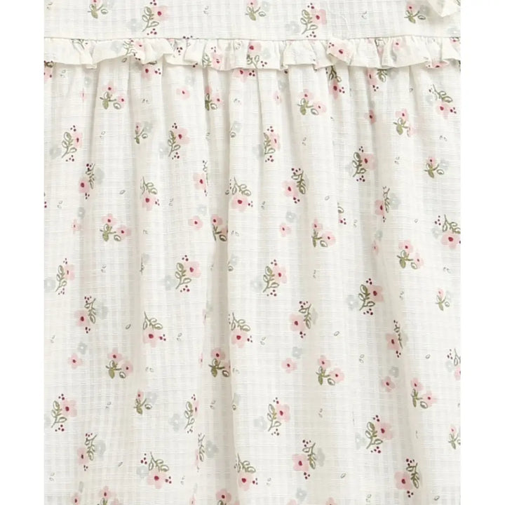 Sweetlime By As Sweet Blossom Ruffle Organic Cotton Dress &amp; Bloomer Set with Hairband - Off White