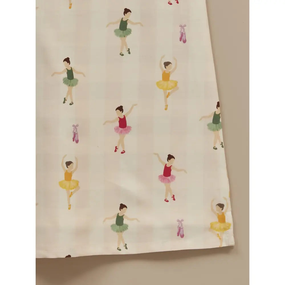 Liz Jacob Girls Cream Printed Cotton Dress | Ballerina