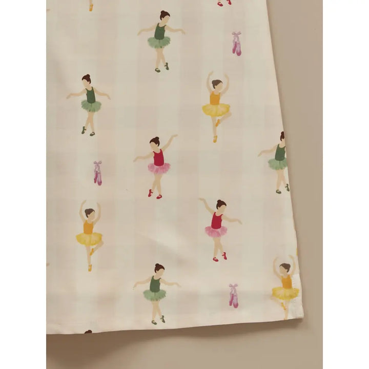 Liz Jacob Girls Cream Printed Cotton Dress | Ballerina