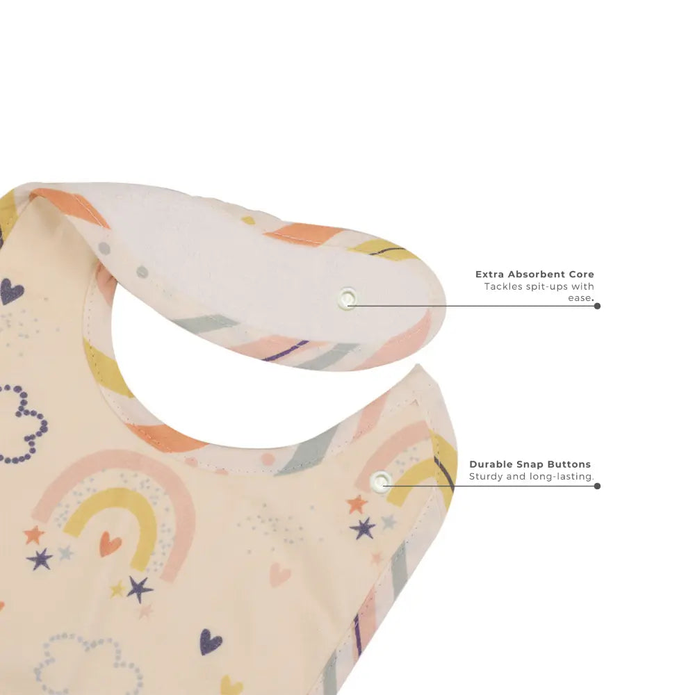 Abracadabra Cotton Jersey Newborn Bib Set (Pack of 3) - Rainbow - 0-12 Months
