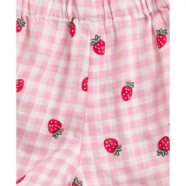 Sweetlime By AS Organic Cotton Strawberry Bliss Baby Girl Top &amp; Shorts Set -  Pink