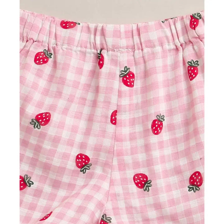 Sweetlime By AS Organic Cotton Strawberry Bliss Baby Girl Top &amp; Shorts Set -  Pink