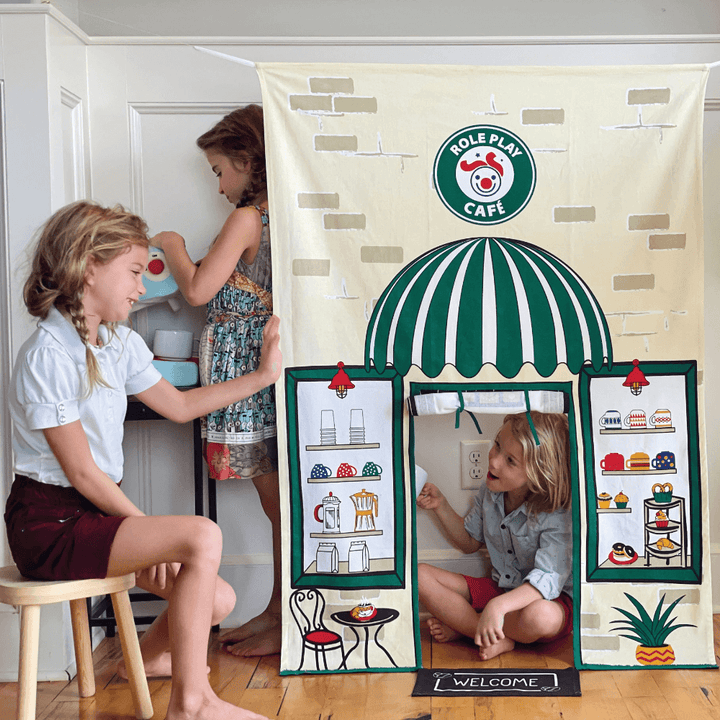 Role Play Coffee Shop Doorway Portal Play &amp; Espresso Machine Set