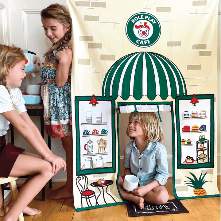 Role Play Coffee Shop Doorway Portal Play &amp; Espresso Machine Set
