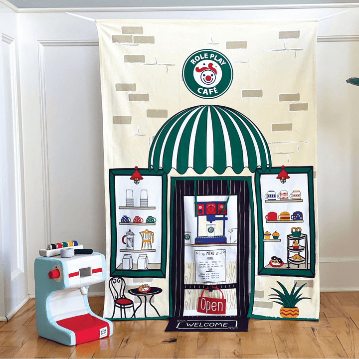 Role Play Coffee Shop Doorway Portal Play &amp; Espresso Machine Set