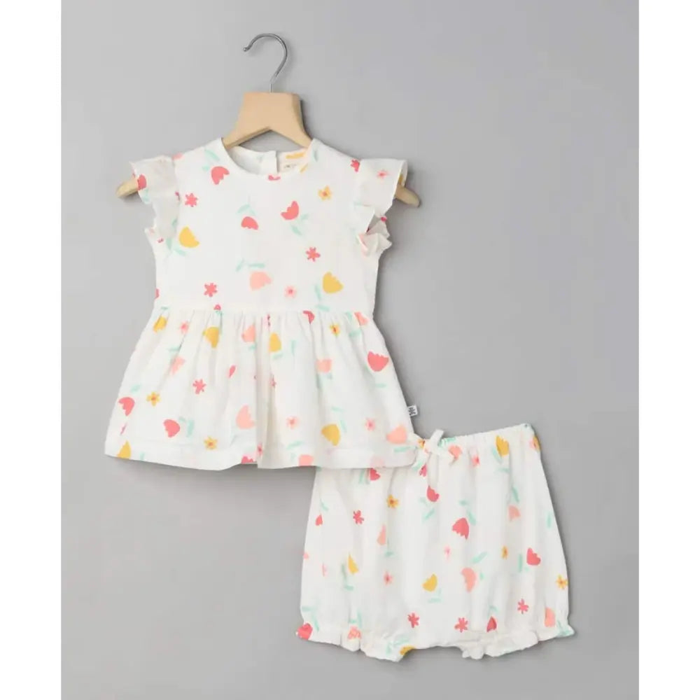 Sweetlime By AS Multicoloured Floral Organic Cotton Top &amp; Bloomer Co-ord Set