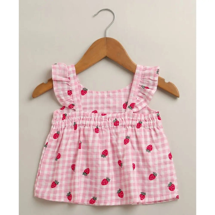 Sweetlime By AS Organic Cotton Strawberry Bliss Baby Girl Top &amp; Shorts Set -  Pink