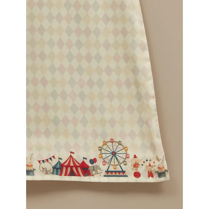 Liz Jacob Girls Cream Printed Cotton Dress | Carnival