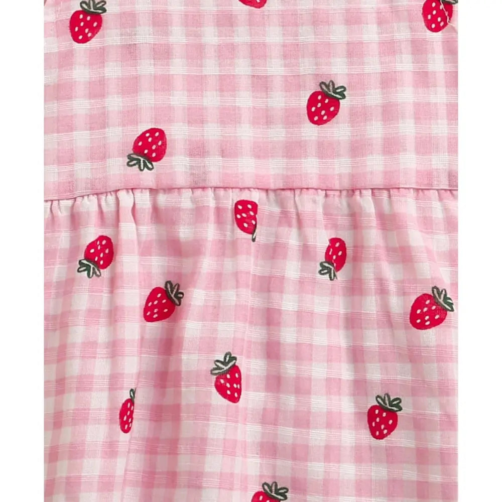 Sweetlime By AS Organic Cotton Strawberry Bliss Baby Girl Top &amp; Shorts Set -  Pink