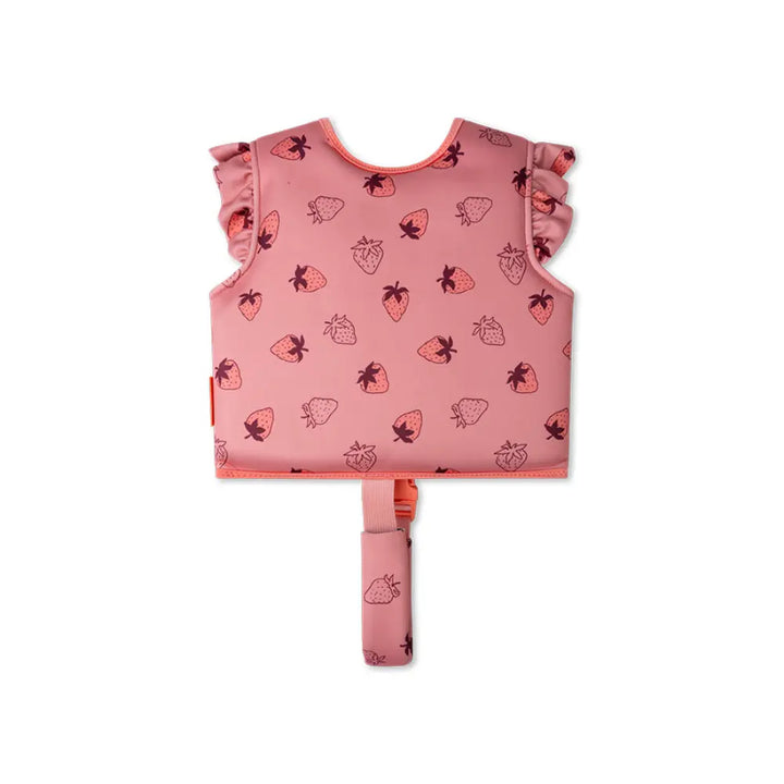 Swim Essentials Swim Vest, Kids Float Vest for Ages 1–2 Years (11–15 kg), Pink - Strawberry Fields