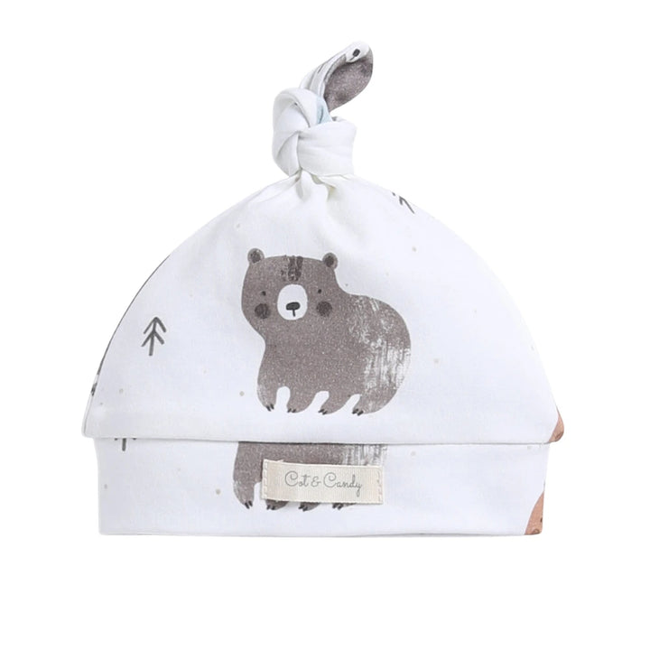 Cot &amp; Candy Baby Organic Beanie - Amber Woodland