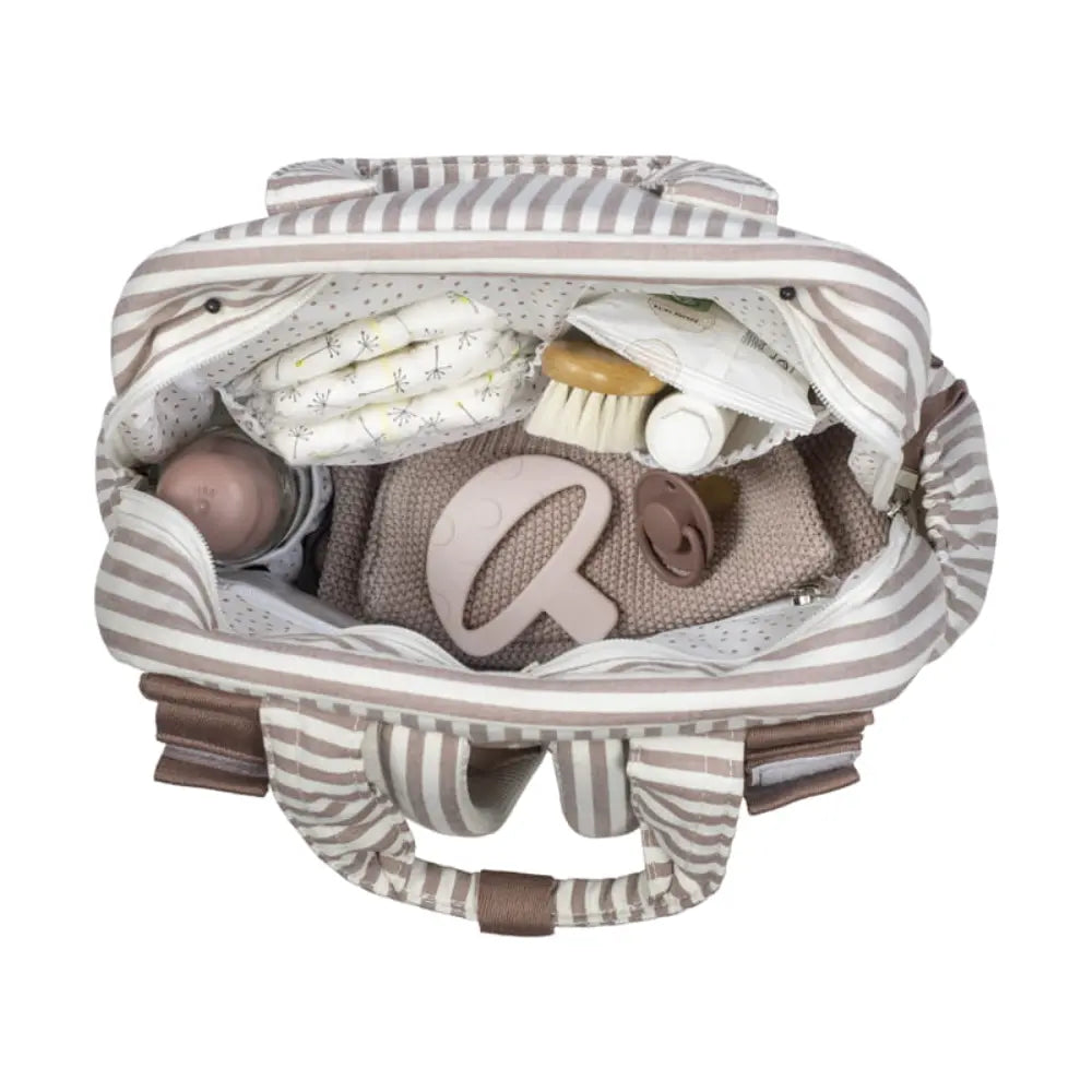 Walking Mum Praliné Moka Diaper Backpack with Changing Mat, Water-Resistant Maternity Backpack with Insulated Bottle Pocket, Wet Pocket, Multiple Organisers &amp; Stroller Straps