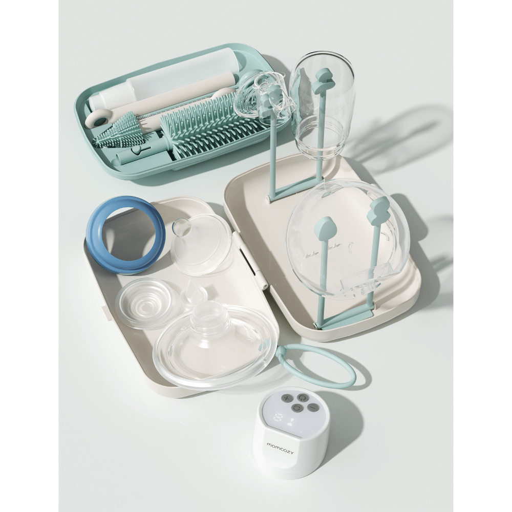 Momcozy Weaning Accessories Push-Press Design Bottle Brush Kit - Classic Style Green