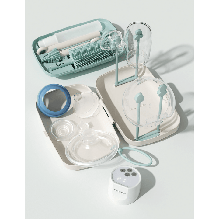 Momcozy Weaning Accessories Push-Press Design Bottle Brush Kit - Classic Style Green