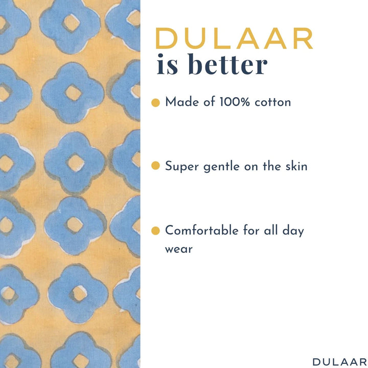 Dulaar Cotton Kurta Pyjama Set for Boys | Hand-Block Printed (Gota Work)-Lucky Clover (Sun and Sea)