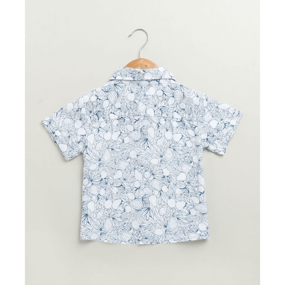 Sweetlime By AS Blue &amp; White Lemon Print Cotton Co-ord Set
