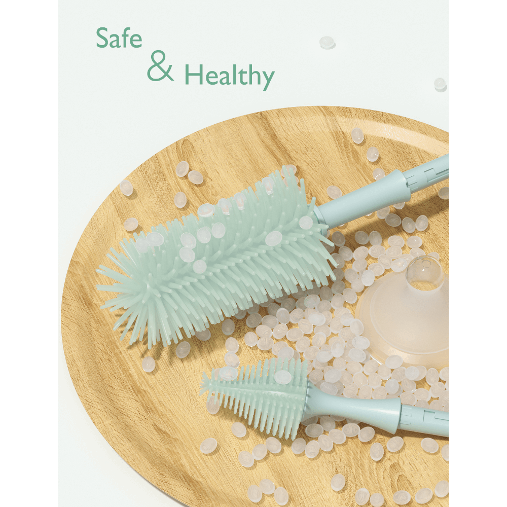 Momcozy Weaning Accessories Push-Press Design Bottle Brush Kit-Press Bubble Style Green