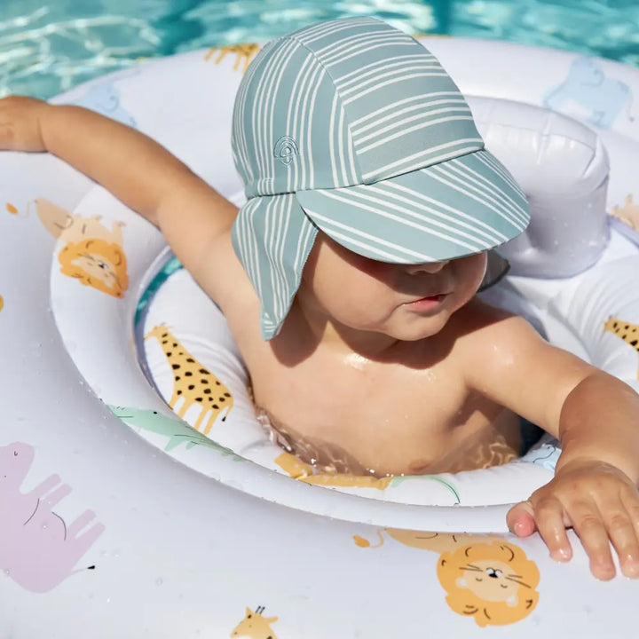 Swim Essentials Baby Float,  Inflatable PVC Baby Swim Seat for Infants 0–1 Year, Multicolor - Wild Life