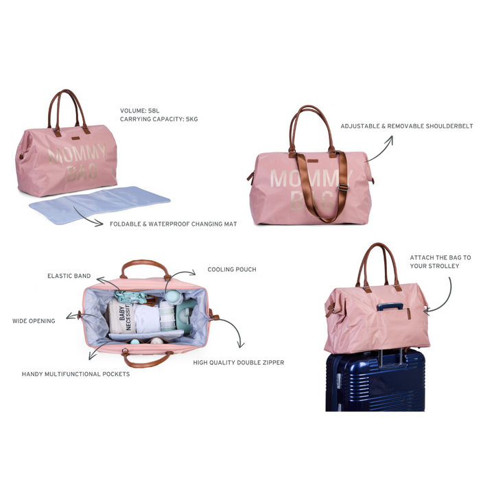 Childhome Mommy Bag Nursery Bag - Pink/Copper