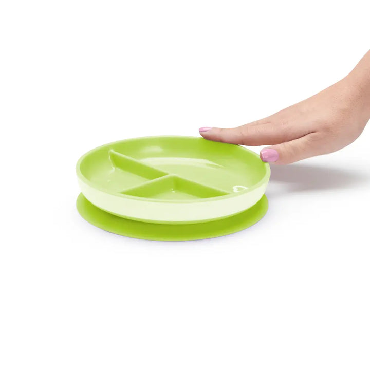 Munchkin Suction Plate for Babies &amp; Toddlers – Strong Suction Base with Deep Sides, BPA-Free, 6+ Months - Green