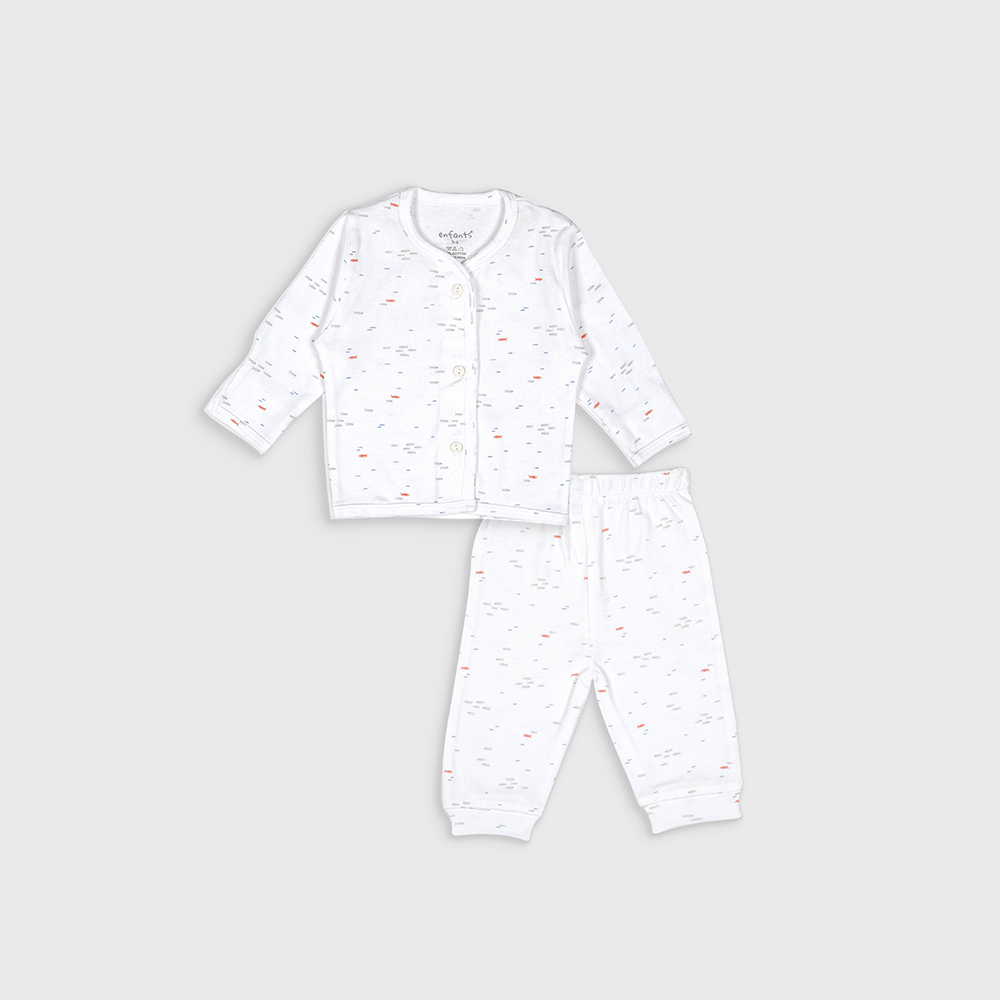 Enfants Pinstripe Play Co-Ords - White