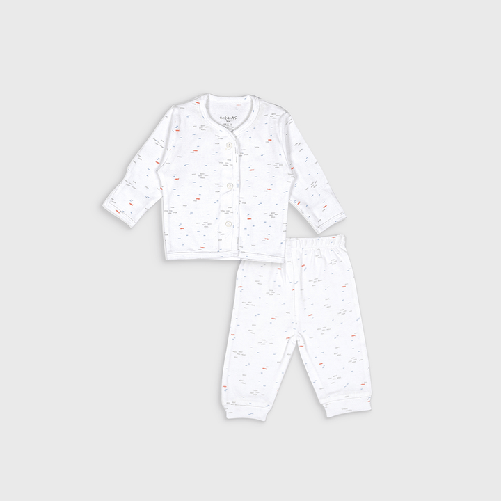 Enfants Pinstripe Play Co-Ords - White