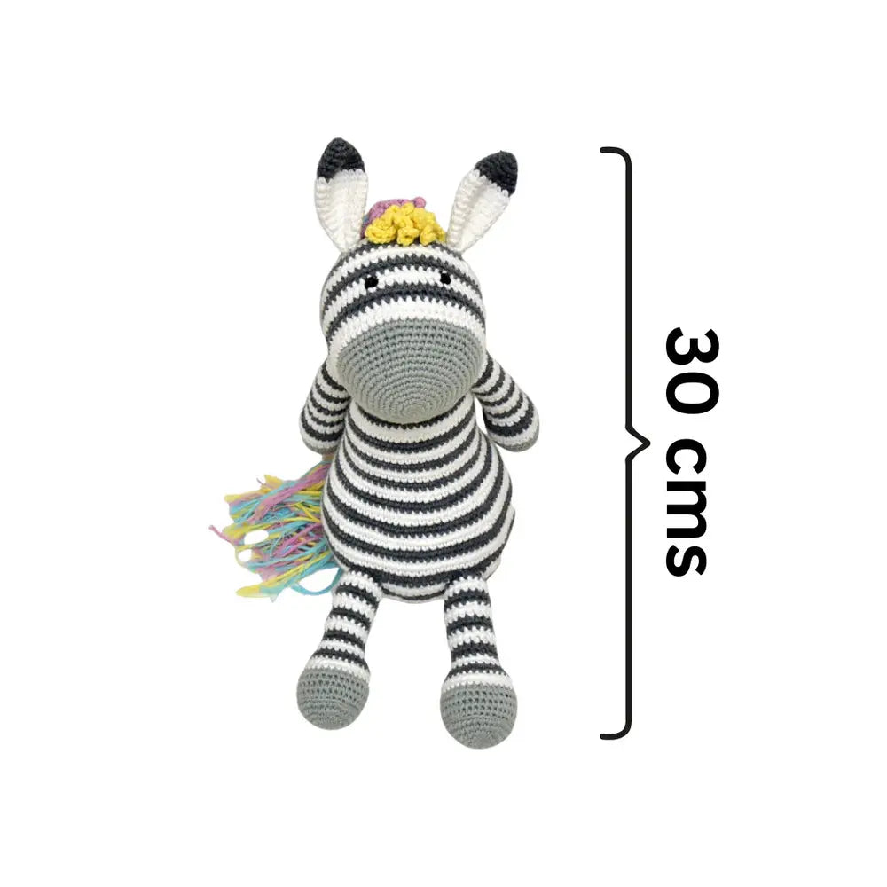 Happy Threads Ziggy the Zebra | Cuddly Handcrafted Crochet Plush