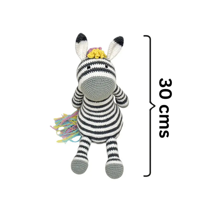 Happy Threads Ziggy the Zebra | Cuddly Handcrafted Crochet Plush