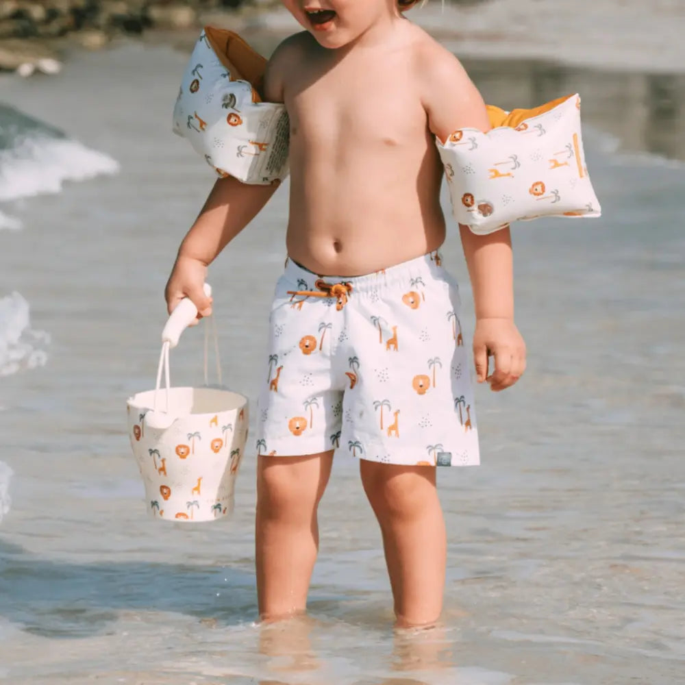 Swim Essentials Swim Arm Bands, Lightweight &amp; Inflatable PVC Water Floats for Kids 0–2 Years, Multicolour - Jungle