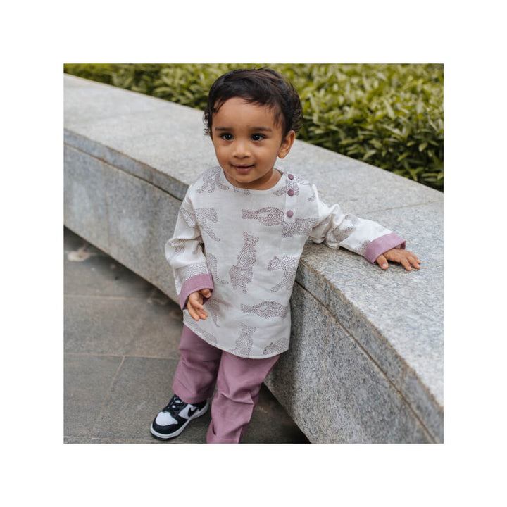 Dulaar Chanderi Hand-Block Printed Kurta Pyjama Set