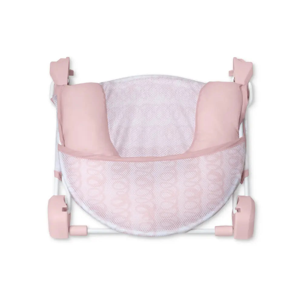 Ingenuity FoldAway 2-Position Baby Bath Bather with Mesh Sling &amp; Headrest, Pink, 0–6 Months, Upto 9 kgs