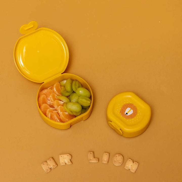 Trixie Kids Snack Box Set | 2-Piece Lunch &amp; Snack Storage Boxes with Easy Clip Closure, Dishwasher-Safe Design for School &amp; Travel | 3 Years Onwards | Mr. Lion