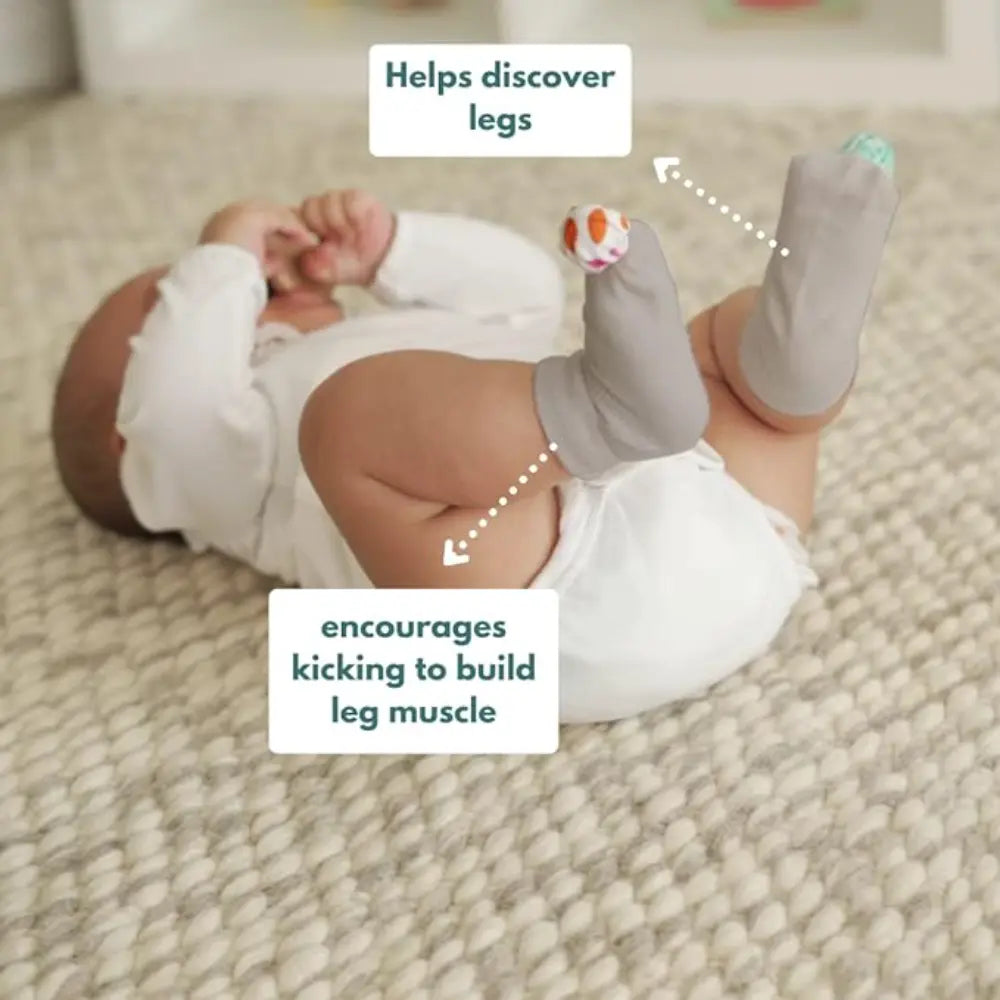 Curious Cub Montessori Box 3 | 8-Piece Tummy Time &amp; Motor Skill Toy Set | Rainmaker, Flashcards &amp; More | 5+ Months