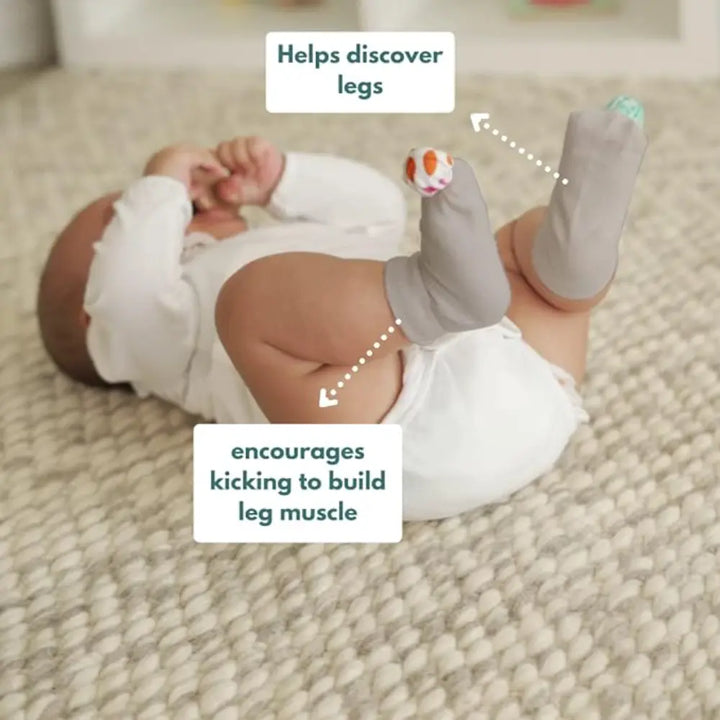 Curious Cub Montessori Box 3 | 8-Piece Tummy Time &amp; Motor Skill Toy Set | Rainmaker, Flashcards &amp; More | 5+ Months