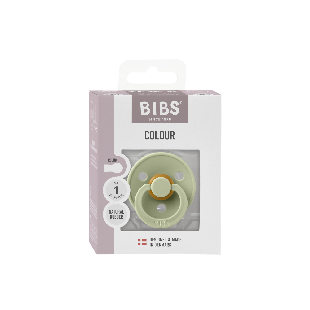 BIBS Latex Round Nipple Pacifier Size 1 - Pack of 1 (Colour)