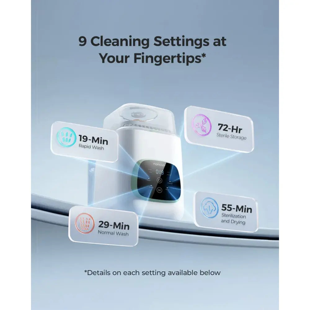 Momcozy KleanPal Pro Baby Bottle Washer and Sterilizer-Fast Steam Cleaning &amp; One-Touch Operation-9 Cleaning Mode