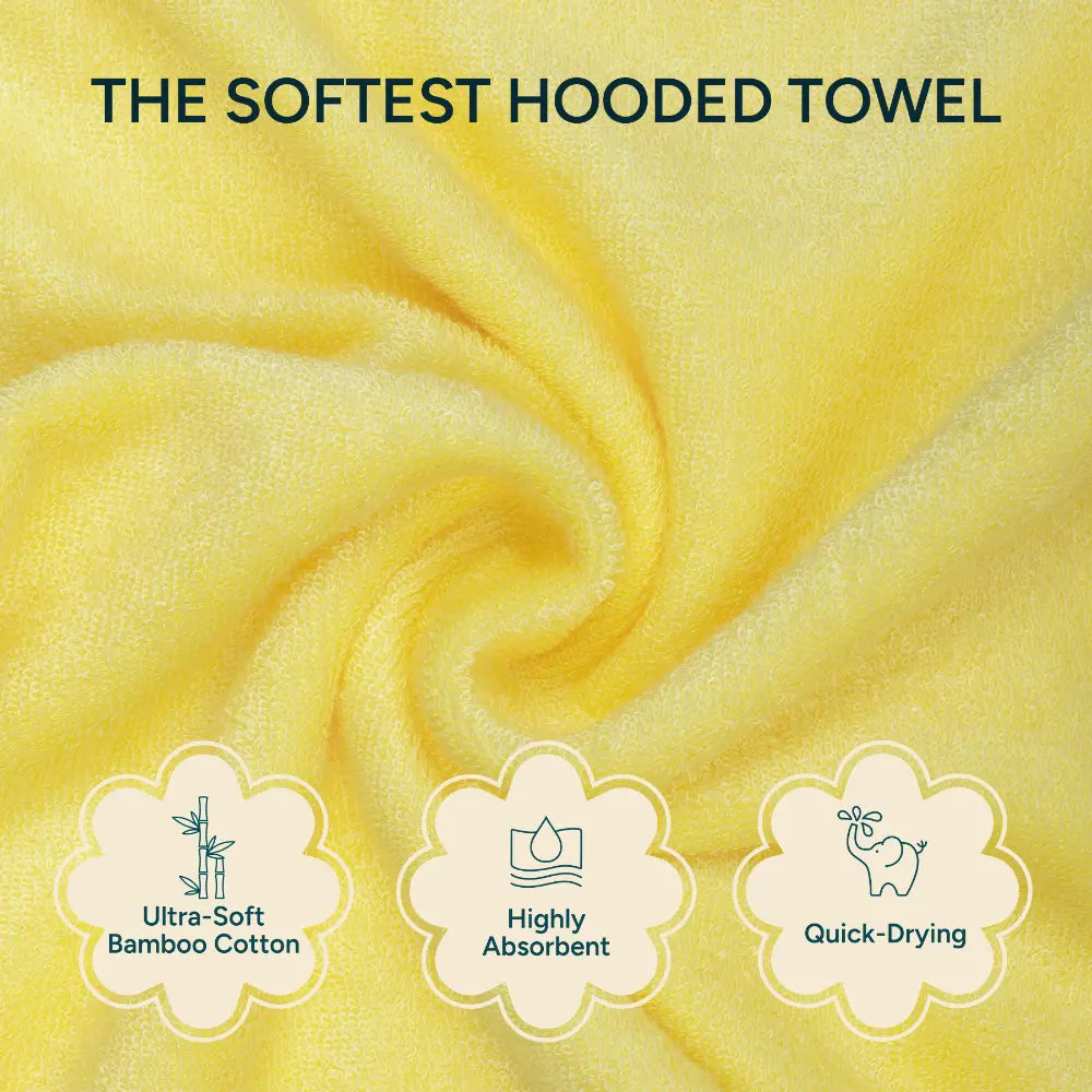 Nintara Baby Hooded Towel  -  Bamboo Cotton Bath Wrap, 30" x 30" (76 cm x 76 cm), Ultra - Absorbent - Giraffe