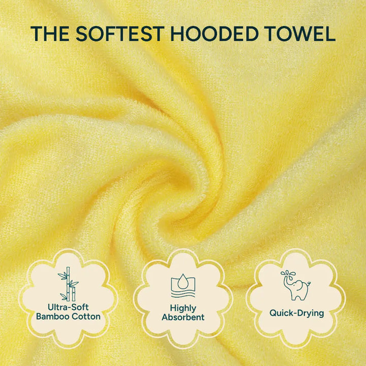 Nintara Baby Hooded Towel  -  Bamboo Cotton Bath Wrap, 30" x 30" (76 cm x 76 cm), Ultra - Absorbent - Giraffe