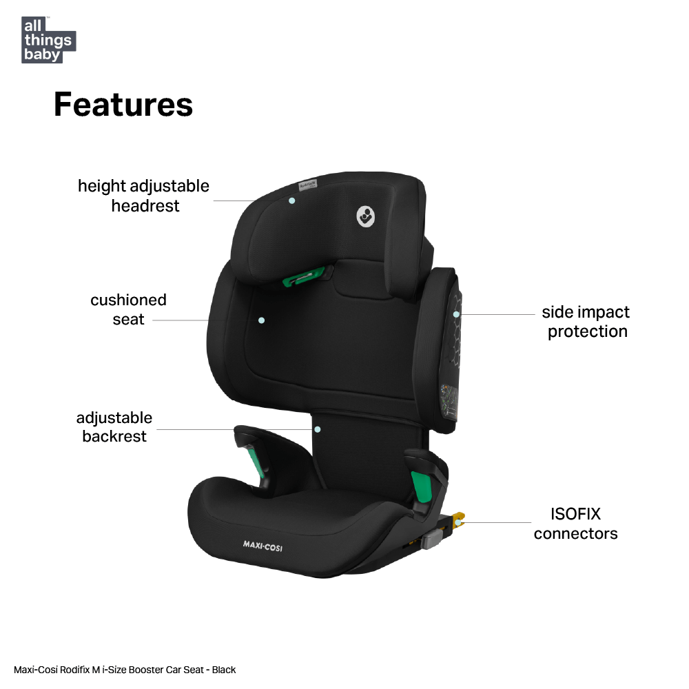 Maxi-Cosi Rodifix M i-Size Booster Toddler Car Seat - Black
