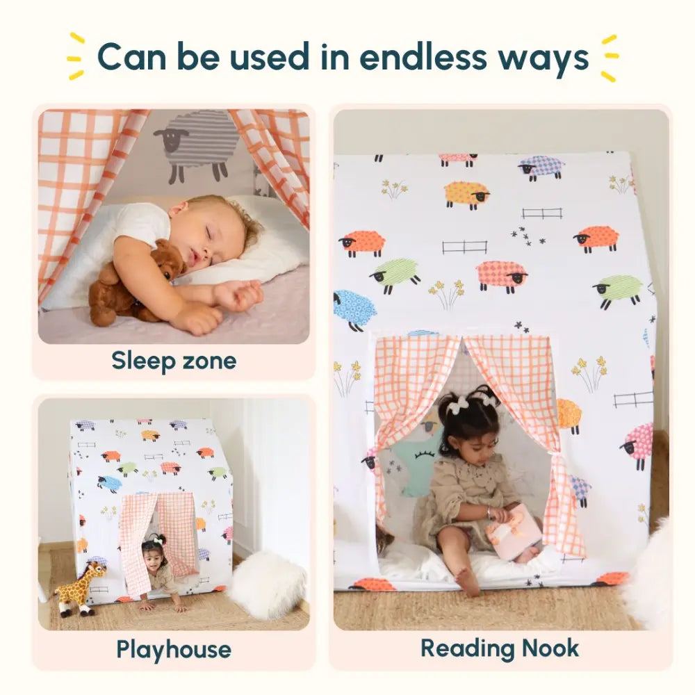 Curious Cub Animal-Themed Kids Play Tent House | Cozy Indoor Hideaway for Imaginative &amp; Independent Play | uitable for Children Aged 2–5 Years