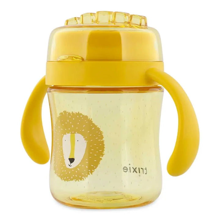 Trixie 360° Baby Training Cup with Handles | No-Spill Sippy Cup for Toddlers | BPA-Free Tritan™ Cup with Lid &amp; Easy Grip Handles | 6 Months+ | Mr. Lion